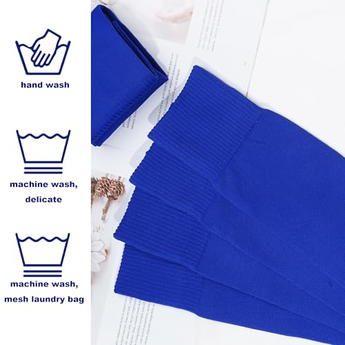 phnydreg 3 Pairs Leg Sleeve Shin Pre Cut Socks for Kids Youth Men Women Soccer Running Cycling - color: Blue