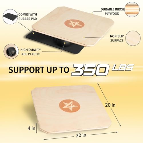 Yes4All Wooden Rocker Balance Board for Balance Training - color: A0. Adjustable Height