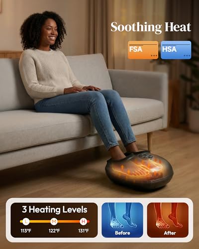 Heycool Shiatsu Foot Massager with Heat FSA Eligible HSA, Gift Men Women