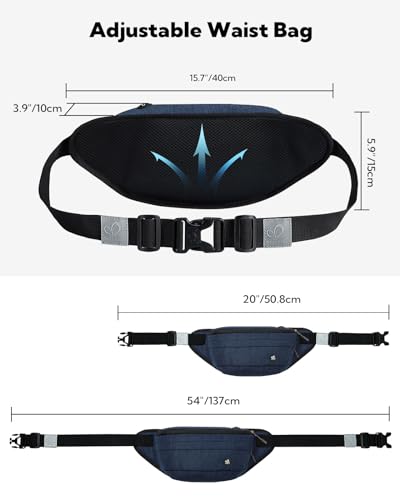WATERFLY Fanny Pack Waist Bag: Large Crossbody Fannie Bum Belt Bag Hip Phanny Pack for Men Women Outdoor Sport Hiking Traveling Walking - color: Sapphire Blue