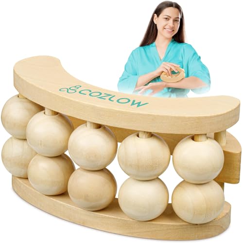 Wooden Massage Ball Roller - Supports Lymphatic Drainage and Pain Relief - color: Wood