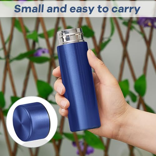 Irenare 2 Pieces 5oz Mini Water Bottle, Stainless Steel Purse, Black, Blue - color: Black/Blue