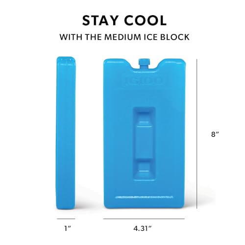 Igloo Maxcold Ice Blocks, Reusable Ice Packs for Coolers, Freezer Pack, Cold Packs for Coolers, Long Lasting Ice Blocks - color: Medium