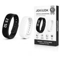 Vibrating Alarm Wristband Clock Smart Watch Bracelets for Mens Digital Heavy Sleepers Fit Wrist Womens Tracker Vibro Vibration Silent Small Distance Teens Shock Despertador Band Alert - color: Black Wristband + White Replacement Band