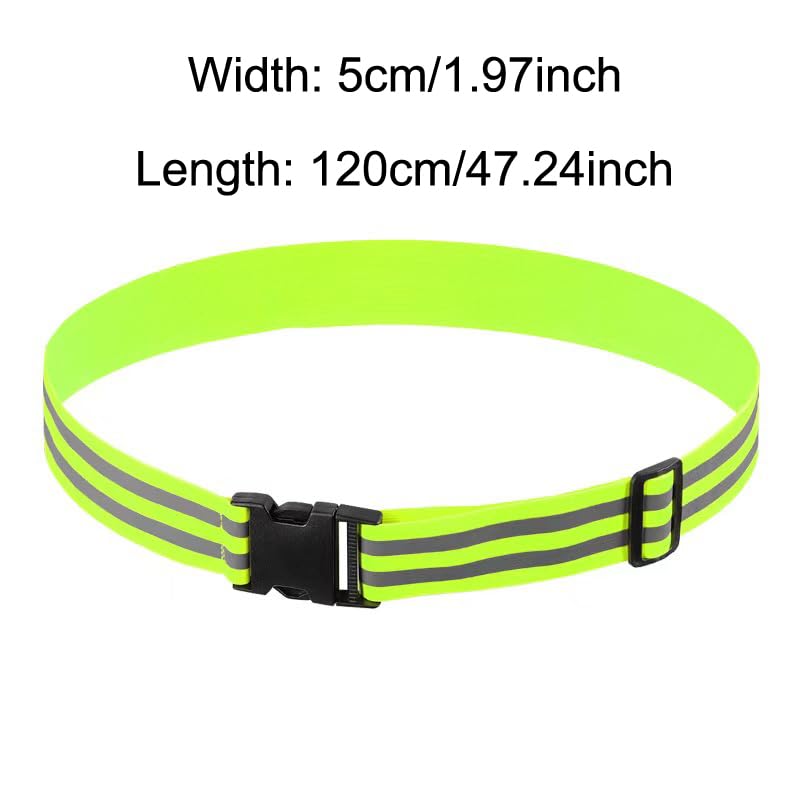 2 Pack Reflective Sash Elastic Stretchy Reflective Bands High Visibility Glow Waist Belt Reflectors Safety Waist Band Strap for Running at Night Early Morning Walking Dogs Cycling Evening Walks