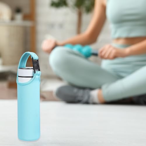 uxcell 2pcs Neoprene Water Bottle Sleeve, 15.5-20oz Insulated Water Glass Bottle Carrier Bag Collapsible Drink Bottle Sleeve Cover Holder with 2 Straps, Light Blue - color: Light Blue