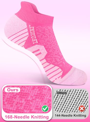 Trusiel Ankle Compression Socks for Women Running Moisture Wicking 5 Pairs - color: Pink Yellow Purple, size: 6-9