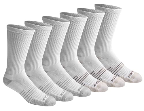 Dickies Men's HYDRO-COOL Moisture Control Crew Socks (6 Pairs) - color: White (6 Pairs)