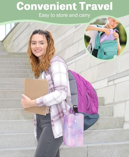 Small Lunch Bag, Freezable Snack Bag for Kids, Mini Lunch Box - color: Pink Starry Sky