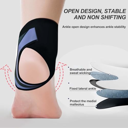 2-Pack Ankle Brace for Men Women, Adjustable Lace up Ankles Sock, Ankle Stabilizer with Straps, for Basketball, Sports Stability (Grey) - color: Grey