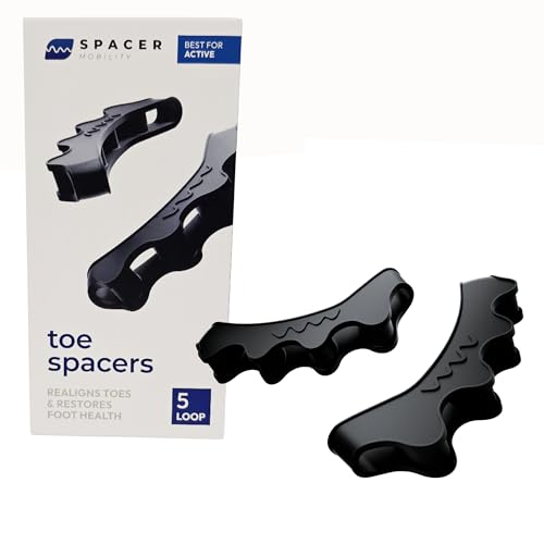The Toe Spacer from Spacer Mobility, Recovery from the Ground Up, Correct Bunions, Plantar Fasciitis, & Correct Toes | Unisex Therapeutic Toe Spacer - Relieve Foot Pain and Tension | 5-Loop - size: 5-Loop