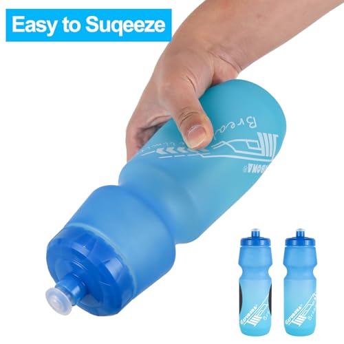 Mtb Bike Water Bottle 750ml Leakproof Squeeze, Dishwasher Safe - color: Black/White+Blue/Green, size: 2‑Pack