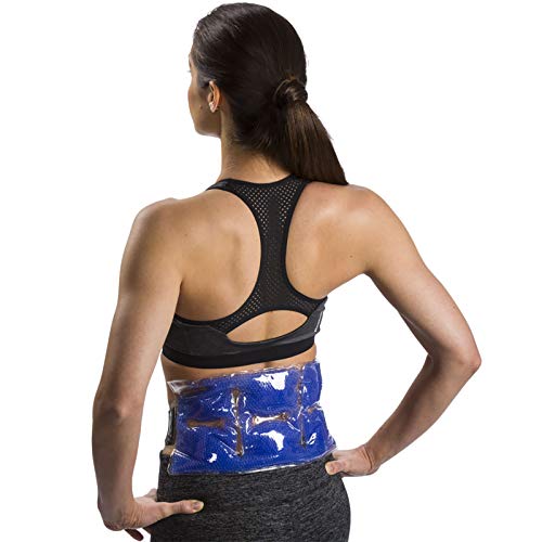 TheraPearl Reusable Hot Cold Pack for Back, Reusable Back Wrap with Strap & Gel Beads, Best Ice Bag for Lower Back Pain Relief, Non Toxic Flexible Hot & Cold Compress for Swelling, Sports Injuries