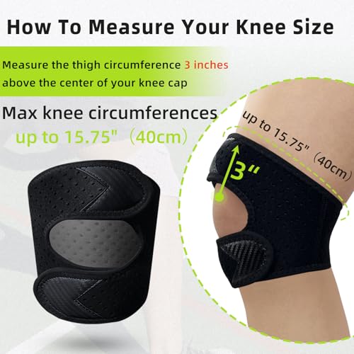 Patellar Tendon Support Strap, Patella Knee Brace for Men Women - style: Black-1Pair