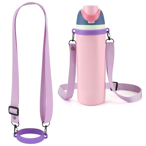 Accmor Water Bottle Strap Compatible with Owala Freesip Sway 30 oz 40 oz and Owala Freesip 24 oz 32 oz 40 oz, Adjustable Portable Water Bottle Handle Strap for Owala - color: purple
