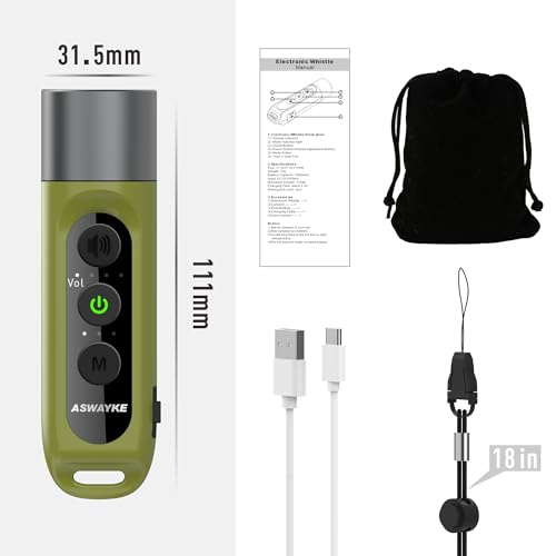 Electronic Whistle Highest IPX5 Maximum Sound 125db Battery 1000mAh Blue for Coaches Teacher, Sports Whistle - color: Green