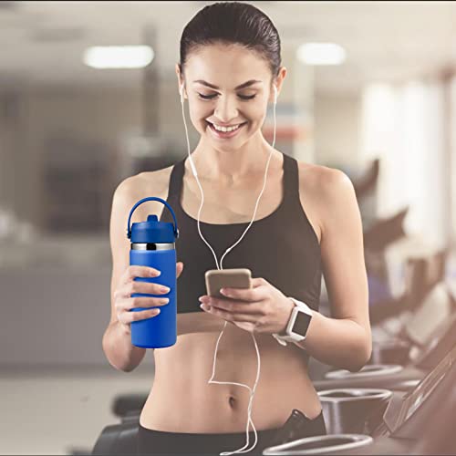 KMN Wide Mouth Straw Lid with Flip Top, Replacement Cap with Straw for Hydro Flask 18 32 40 oz Wide Mouth Water Bottle & 12 16 20 oz Coffee Flask, BPA-Free Leakproof Sports Lid (Cobalt) - color: Cobalt