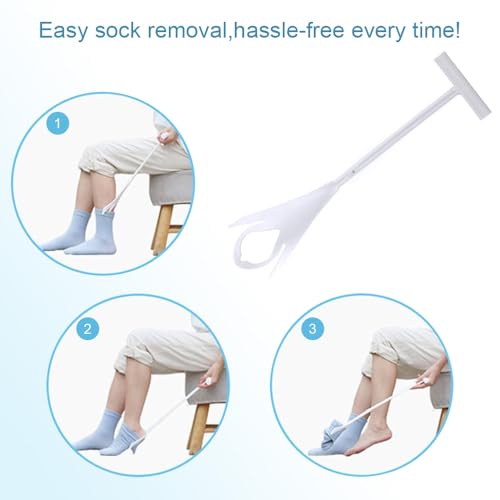 DILSIAI Sock Aid Device for Seniors Assistant Device no Bending Helper Easy on and Off Stocking - Without Bending, Slip Resistance (White Wear) - color: White Wear