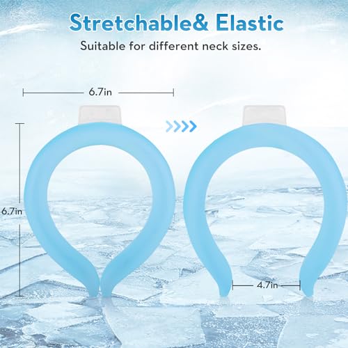 2 Pack Neck Cooling Tube with Insulated Cooling Bag, Reusable PCM Ice Ring - color: Blue*2