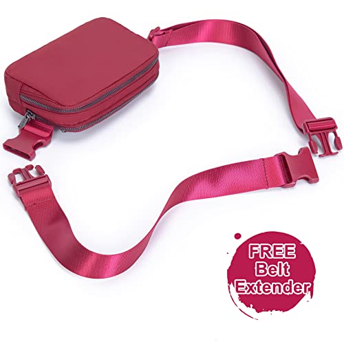 AROME Mini Belt Bag for Women Men Fashion Waist Packs Fanny Pack - color: Wine
