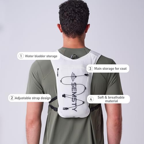 Running Vest for Women Men,5L Hydration Vest with 2*500ml Soft Flask - color: White