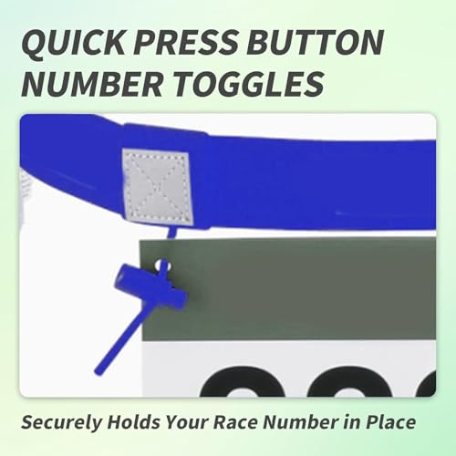 Stretch Fit Triathlon Number Belt No Pins Needed Comfortable Running Race Belt with Bib Holder for Marathon & More Blue - color: Blue