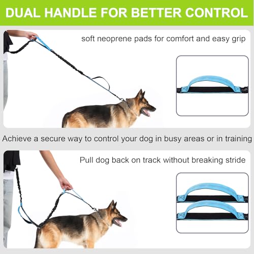 Hands Free Dog Leash, Waist Leash for Dog Walking, Running, Jogging (Blue) - color: Blue