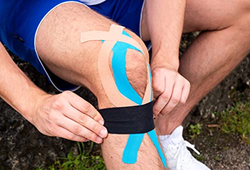 Kinesiology Mixed Set of 3 Units from axion | Different Waterproof Colours | Skin-Friendly Elastic Self-Adhesive Bandage Physio Tape | Ideal for Sports and Everyday Use, Soccer Tape - color: Mixed / 3 Rolls