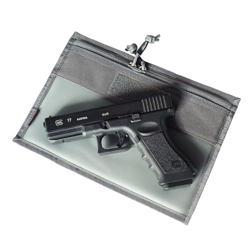 3-Pack Handgun Case,Small Soft Pistol Rug Case Tactical Handgun Storage Pouch with for Hunting Shooting Range Sports 4 of ID Patches Included (Small Gray) - color: Small Gray