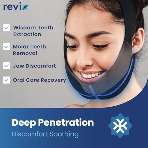 REVIX Wisdom Teeth Ice Pack Head Wrap for Face, Jaw & Chin Relief, Black