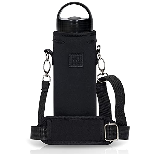Made Easy Kit Insulated Water Bottle Carrier – Neoprene Bottle Sling - Adjustable Strap – Protective Sleeve Stainless Steel & Plastic – Travel, Hiking & Everyday (Black, Medium 16-22oz) - color: Black, size: Medium 16-22oz