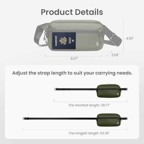 tomtoc 3.5L Sling Bag with RFID Blocking Crossbody Chest Pack for Men Women - color: Green, size: 3.5L