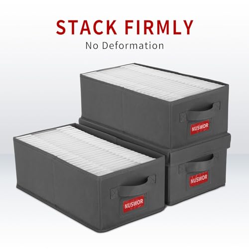 NUSWOR DVD Storage Box - DVD Storage Solutions 4Pack- Grey - size: 4PACK