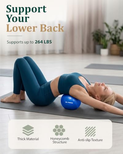 Trideer 9 Inch Pilates Ball with Inflation Straw, Small Exercise Yoga Ball - color: Royal Blue