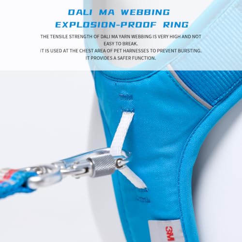 No-Pull Dog Harness Reflective Breathable Adjustable Vest - color: Blue, size: XS