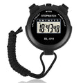 Vicloon Digital Sports Timer, Simple Travel Stopwatch with Large Display, Single Lap Split Timer, 12/24 Hour Clock Alarm Date (Black) - color: Black