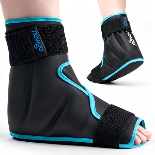 NEWGO Foot Ice Pack Wrap, Cold Compression for Plantar Fasciitis, Black - color: Black-1 Pack