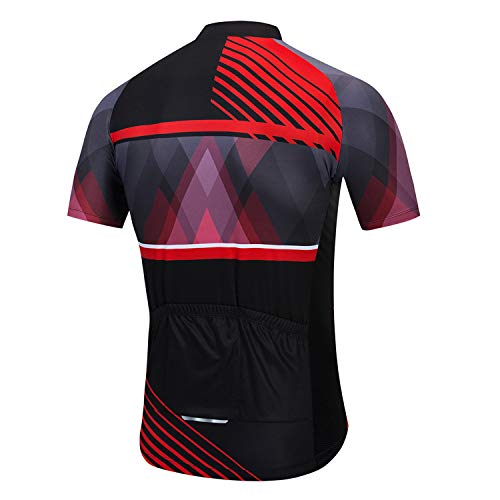 Cycling Jersey Men Bike Short Sleeve with 3 Rear Pockets,Reflective Breathable,Quick Dry,Bicycle Shirt S-3XL - color: Cc6473, size: Medium