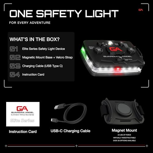 Guardian Angel Elite Safety Light - White Front & Green Rear - color: White/Green, size: 1-Pack