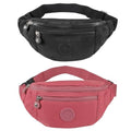 Large Crossbody Fanny Pack with 3-Zipper Pockets,Gifts for Enjoy Sports Festival Workout Traveling Running Casual Hands-Free Wallets Waist Pack Phone Bag Fits All Phones (black+pink) - color: black+pink