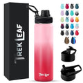 Travel Water Bottle with 3 Lids (Spout, Straw, Flip) Leak Proof, Quality, Vacuum Insulated, Stainless Steel (Blush, 22 oz) - color: Blush, size: 22 Ounces