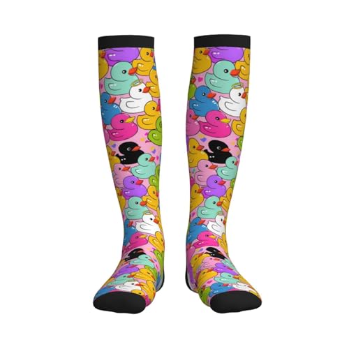 Compression Socks Circulation 15-20 Mmhg Knee High - color: Colorful Duck