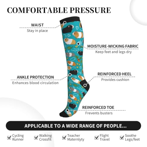Compression Socks Knee High Circulation Support Socks For Women Men Athletic Running Hiking Cycling - color: Guinea Pig2