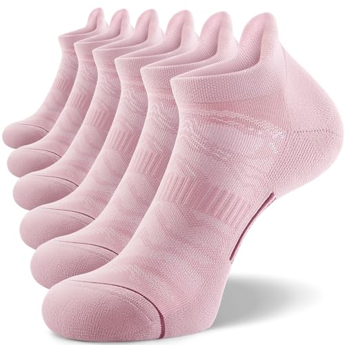 FITRELL Men's 6 Pack Ankle Running Socks Low Cut Cushioned Athletic Sports Socks 7-9/9-12/12-15 - color: Berry Dusk, size: 12-15