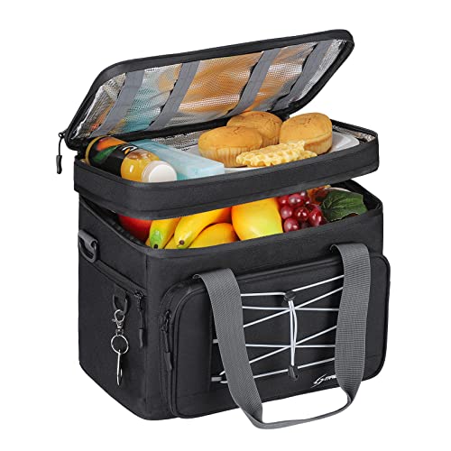 Maelstrom 24/30/60 Can Soft Cooler Bag, Double Deck Portable Ice Chest - color: Black, size: 30 Can
