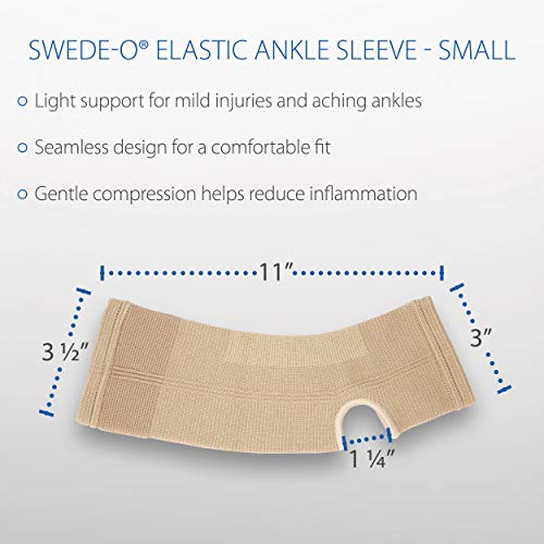 Elastic Ankle Support Sleeve for Sprains, Swelling & Pain Relief, Small - size: Small