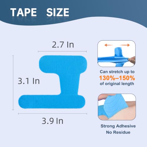 Precut Kinesiology Tape for Thumb, Right Hand, 40 Pcs, Blue - color: Blue, size: Right Hand