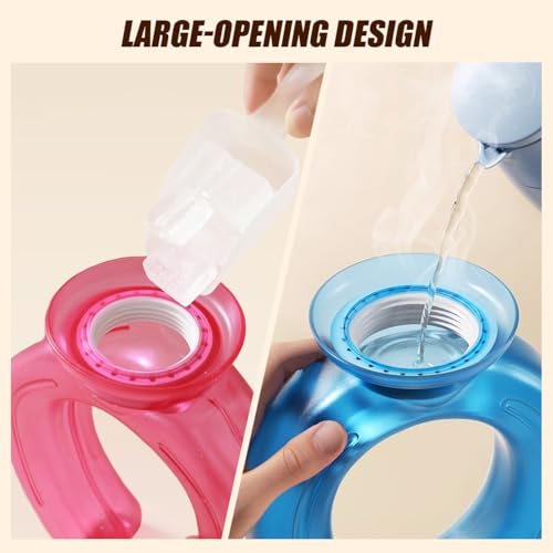 U-Shaped Hot Water Bottle with Fleece Cover 850ML Hot & Cold Water Bag Therapy Heating Pad for Pain Relief Neck Shoulder Hand Warmer Relaxing Protection Blue - color: Blue