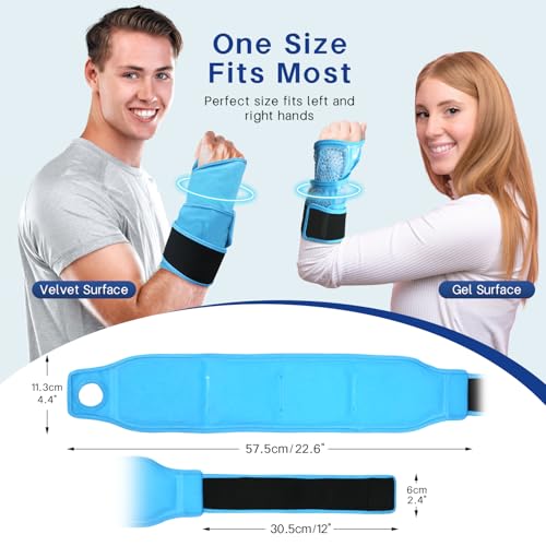 Wrist Ice Pack Wrap for Carpal Tunnel, Gel Ice Packs for Injuries Reusable - color: Blue