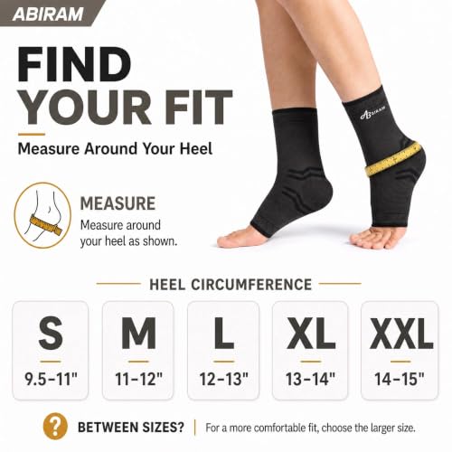 ABIRAM Ankle Brace Compression Sleeve with Adjustable Support Strap - color: Gray, size: Small